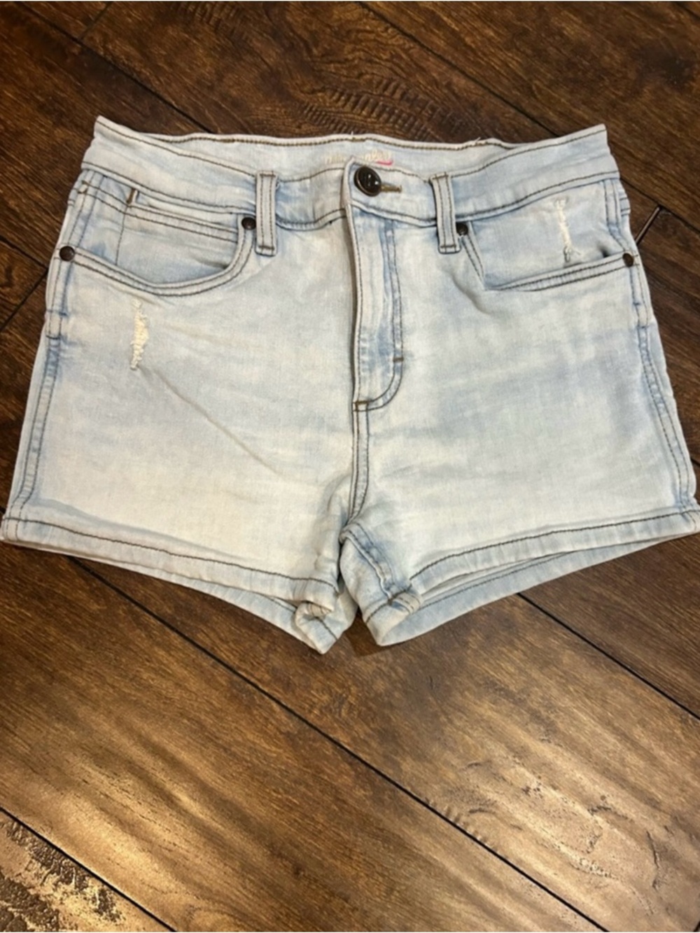 Wrangler Light Blue Denim Shortie Shorts